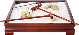 Toysmith deluxe mini zen garden with 64-page meditation booklet and three rakes